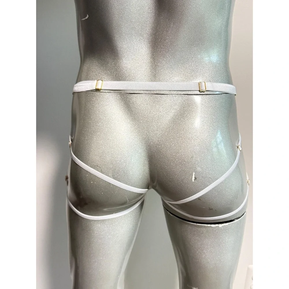 Cosabella Men's White Lace Strappy Jockstrap – Sexy Designer Cutout Underwear XL